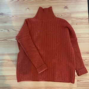 Garnet Hill orange chunky knit sweater